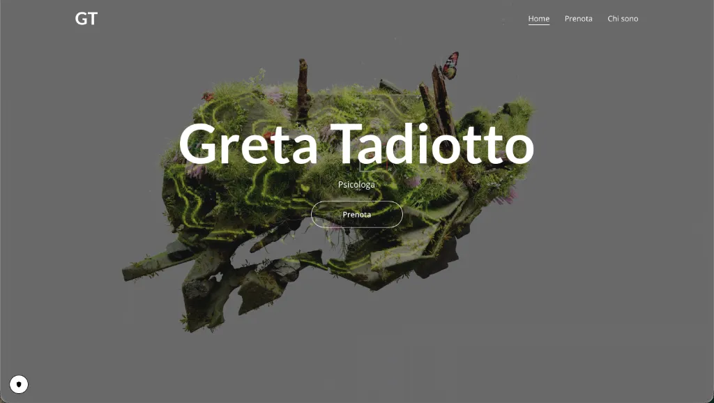 Anteprima del progetto Greta Tadiotto — Personal Brand · Healthcare: Piattaforma di personal branding e prenotazione consulenze per una psicologa clinica e cyberpsicologa.